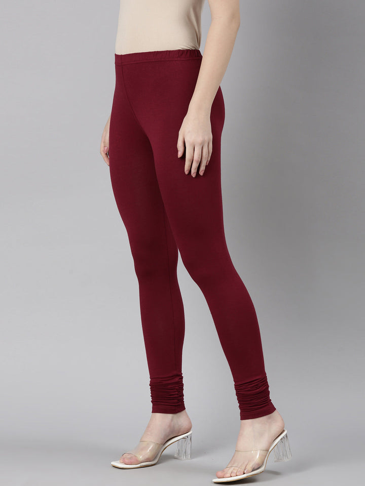 Neerus Maroon lycra legging - back view