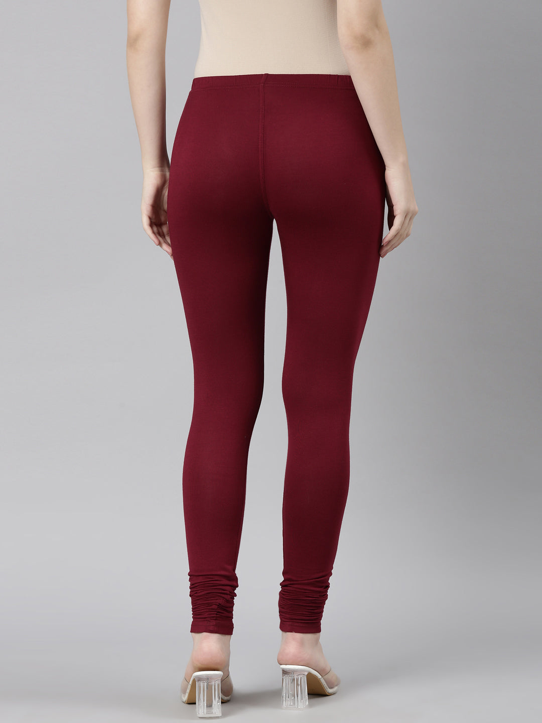 Neerus Maroon lycra legging - detail view 1