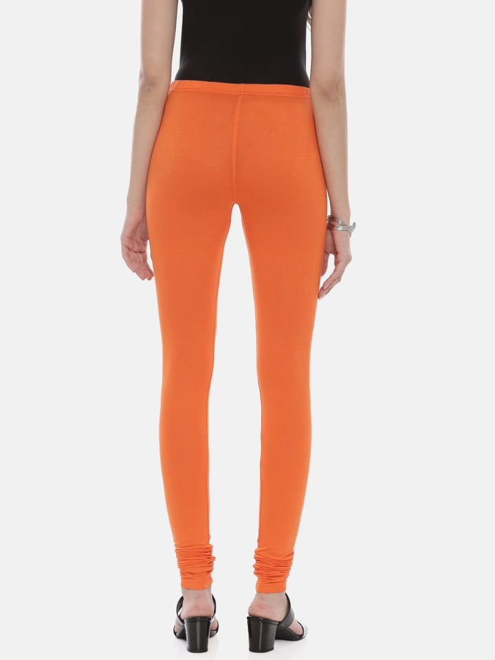 Neerus Orange cotton solid leggings - detail view 2