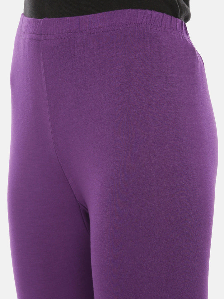Neerus Purple lycra solid leggings - detail view 9
