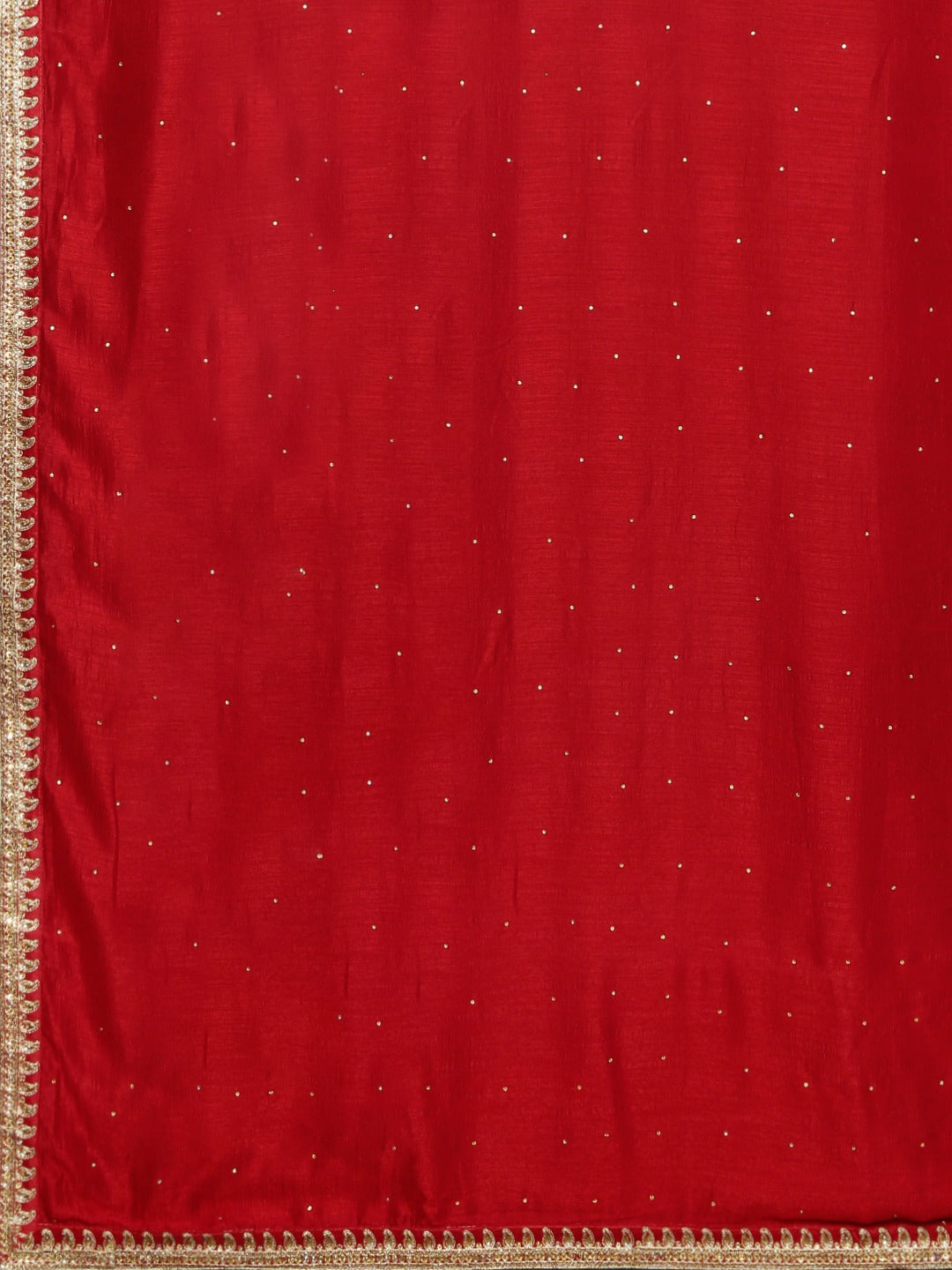 Neerus Red embellished saree with blouse piece - detail view 1