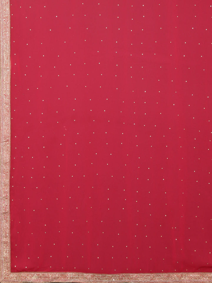 Neerus Pink georgette embellished saree - detail view 1
