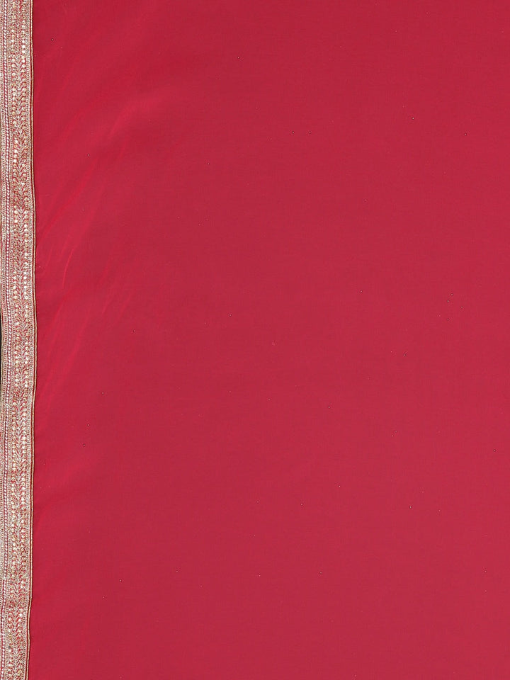 Neerus Pink georgette embellished saree - detail view 3