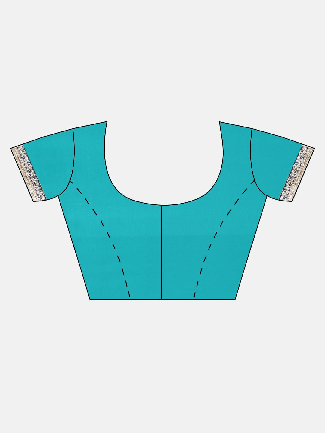 Neerus Blue embellished saree with blouse piece - detail view 2