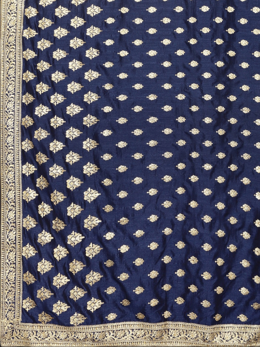 Neerus Blue silk woven saree - detail view 1