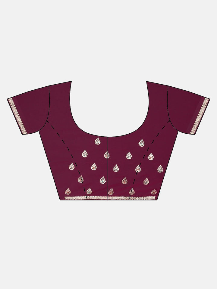 Neerus Pink georgette textured saree with blouse - detail view 2