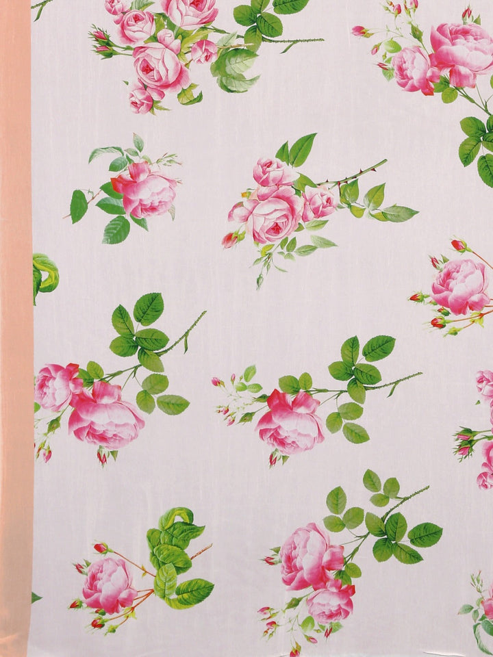 Neerus White Georgette Printed Saree - detail view 1