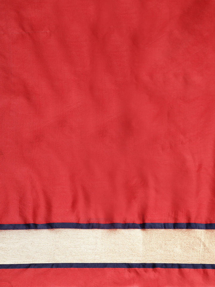 Neerus Blue Silk Cotton Printed Saree - detail view 3