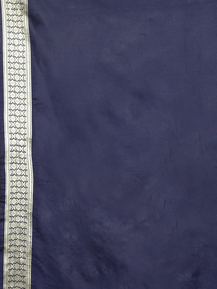 Neerus Blue silk woven saree - detail view 3