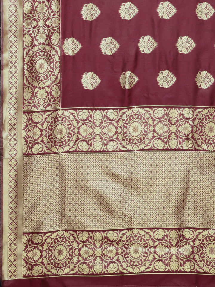 Neerus Pink silk woven saree - detail view 1