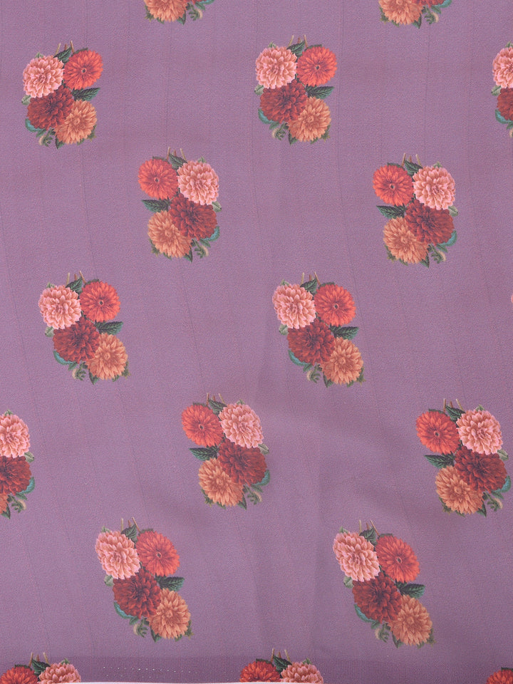 Neerus Pink organza embellished saree - side view