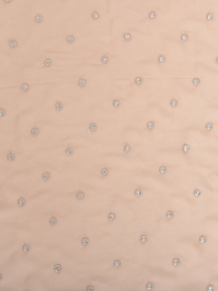 Neerus Beige crepe solid saree - side view