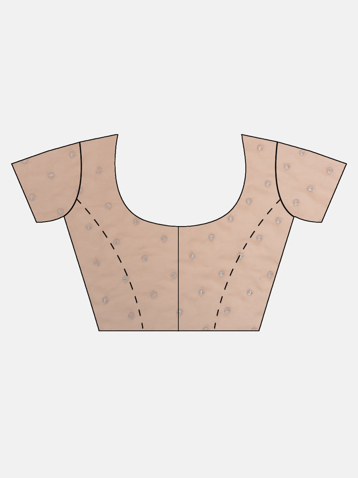 Neerus Beige crepe solid saree - detail view 2