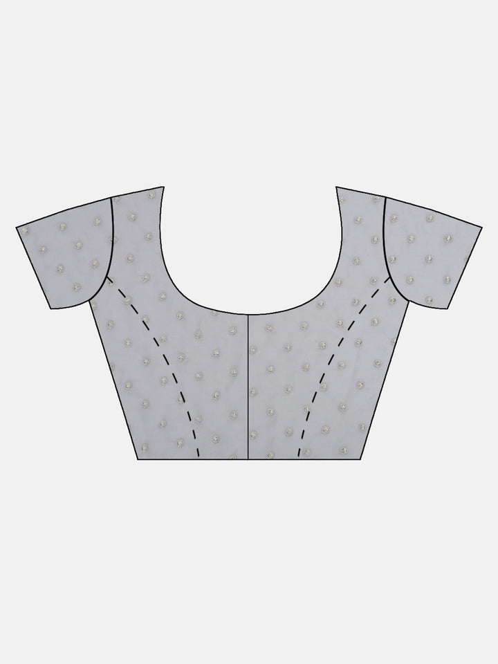 Neerus Grey crepe solid saree - detail view 2