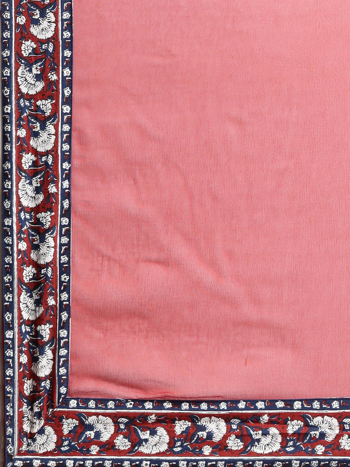 Neerus Maroon Printed Anarkali Kurta and Trousers With Dupatta