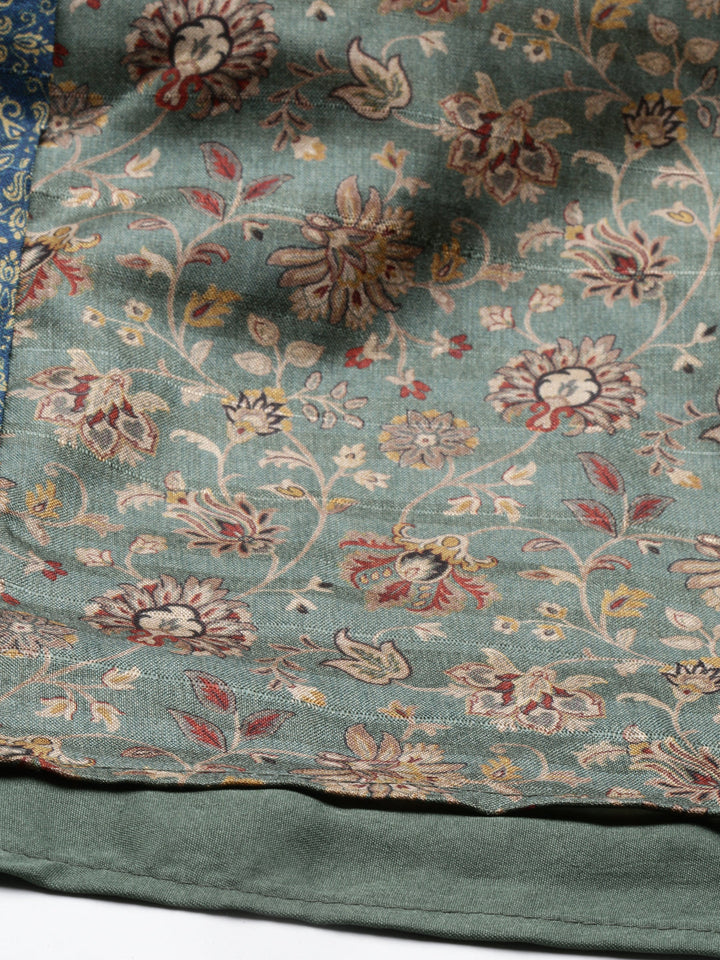 Neerus Green modal printed kurti - detail view 4