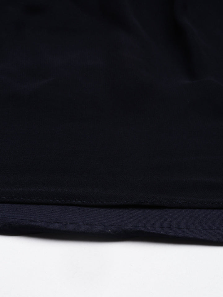 Neerus Black georgette solid kurta - detail view 5