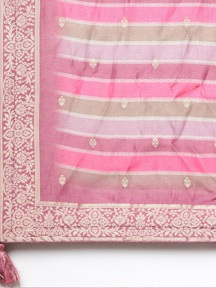 Neerus Purple Banarasi woven suit set - detail view 4