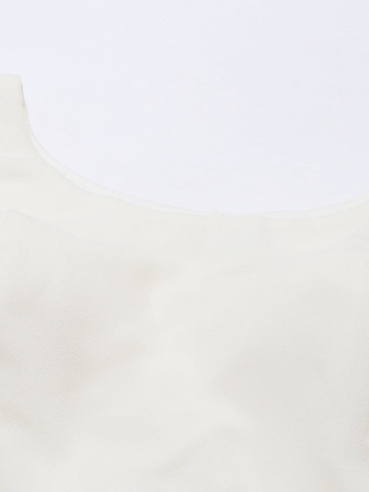 Neerus Beige georgette embroidered kurta set - detail view 1