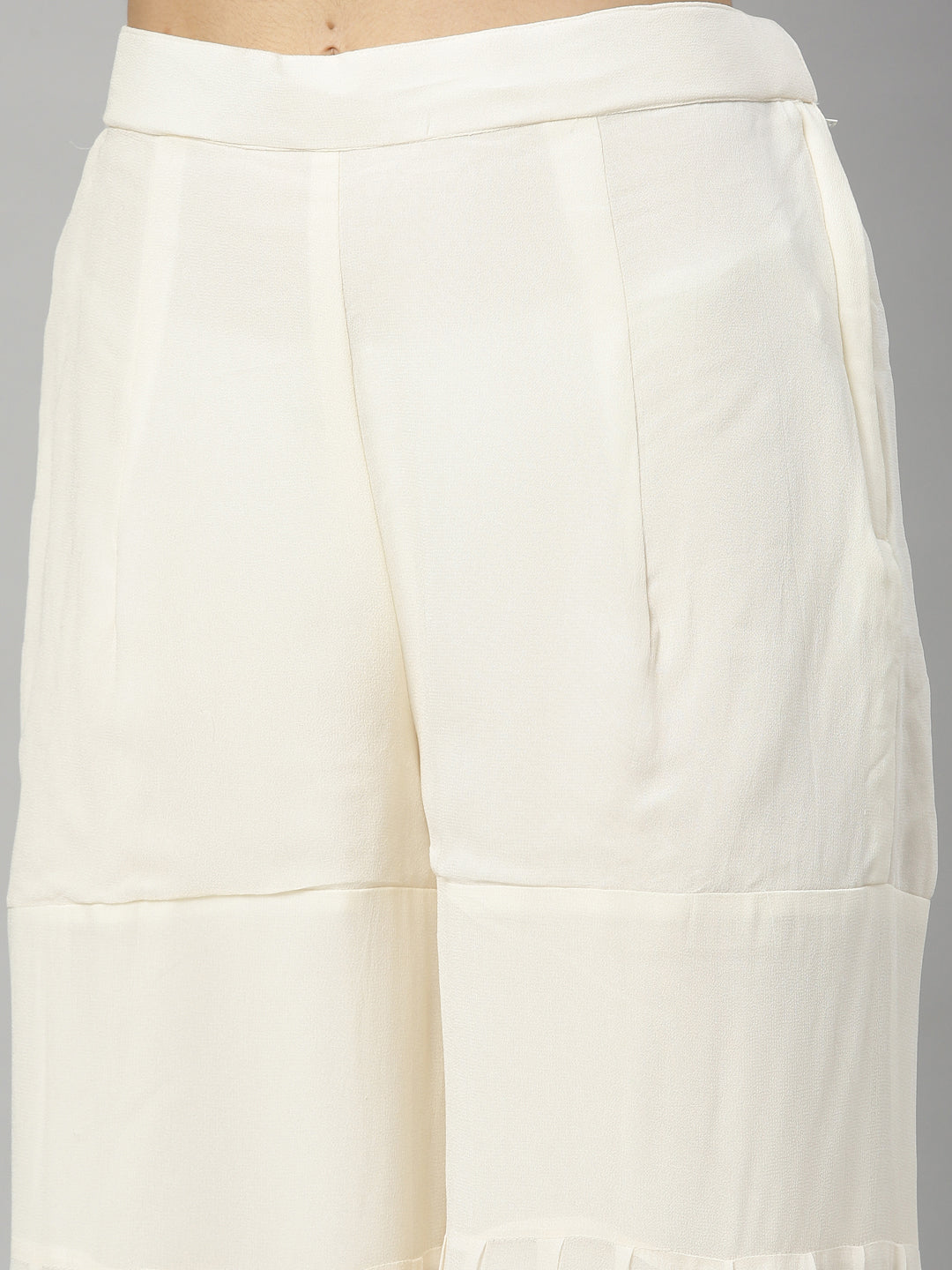 Neerus Beige georgette embroidered kurta set - detail view 8