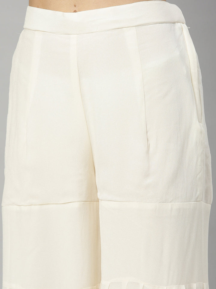 Neerus Beige georgette embroidered kurta set - detail view 8
