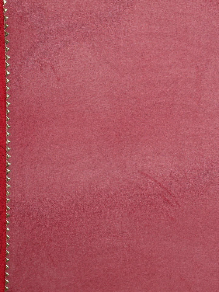 Neerus Red Georgette Straight Kurta Set - detail view 7