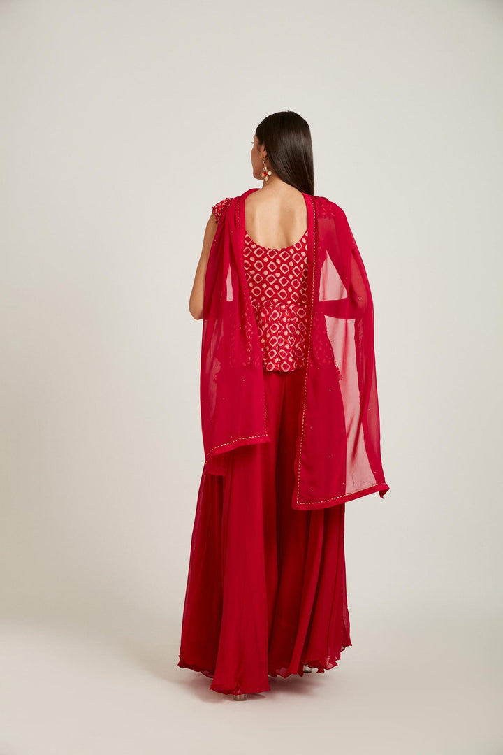 Neerus Pink Georgette Embroidered Kurta Set - side view