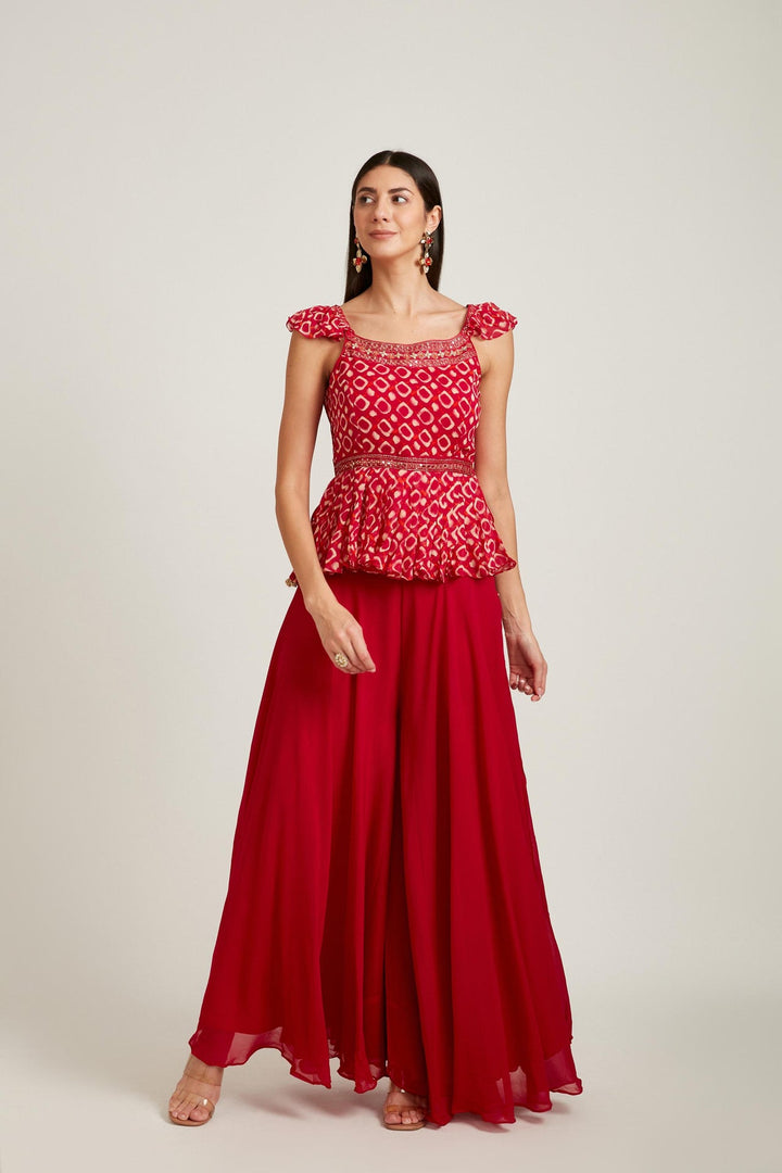 Neerus Pink Georgette Embroidered Kurta Set - detail view 2