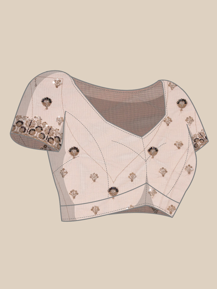 Neerus Gold net embroidered saree - detail view 4