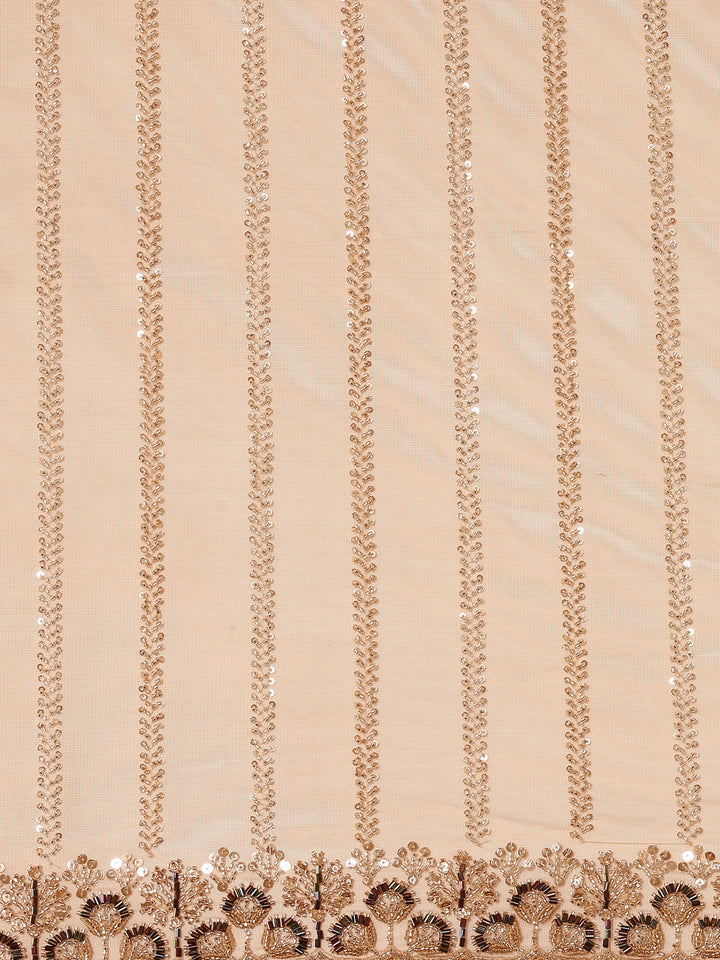 Gold Net Embroidery Saree