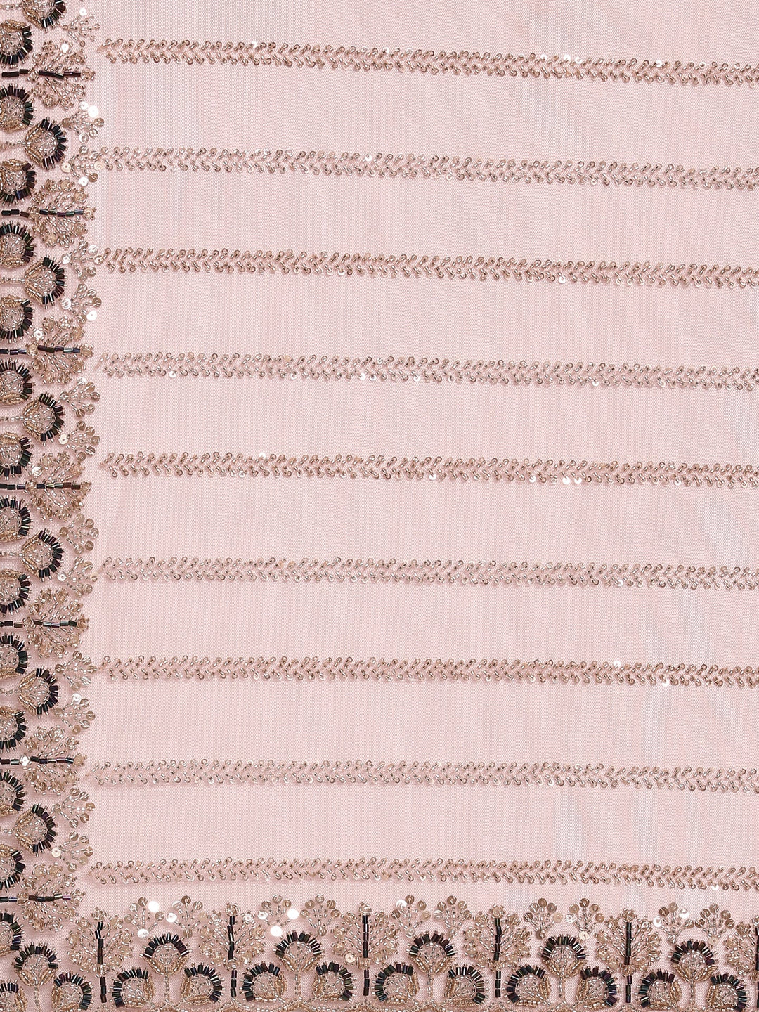 Neerus Pink net embroidered saree - detail view 3