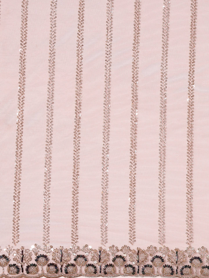 Onion Pink Net Embroidery Saree