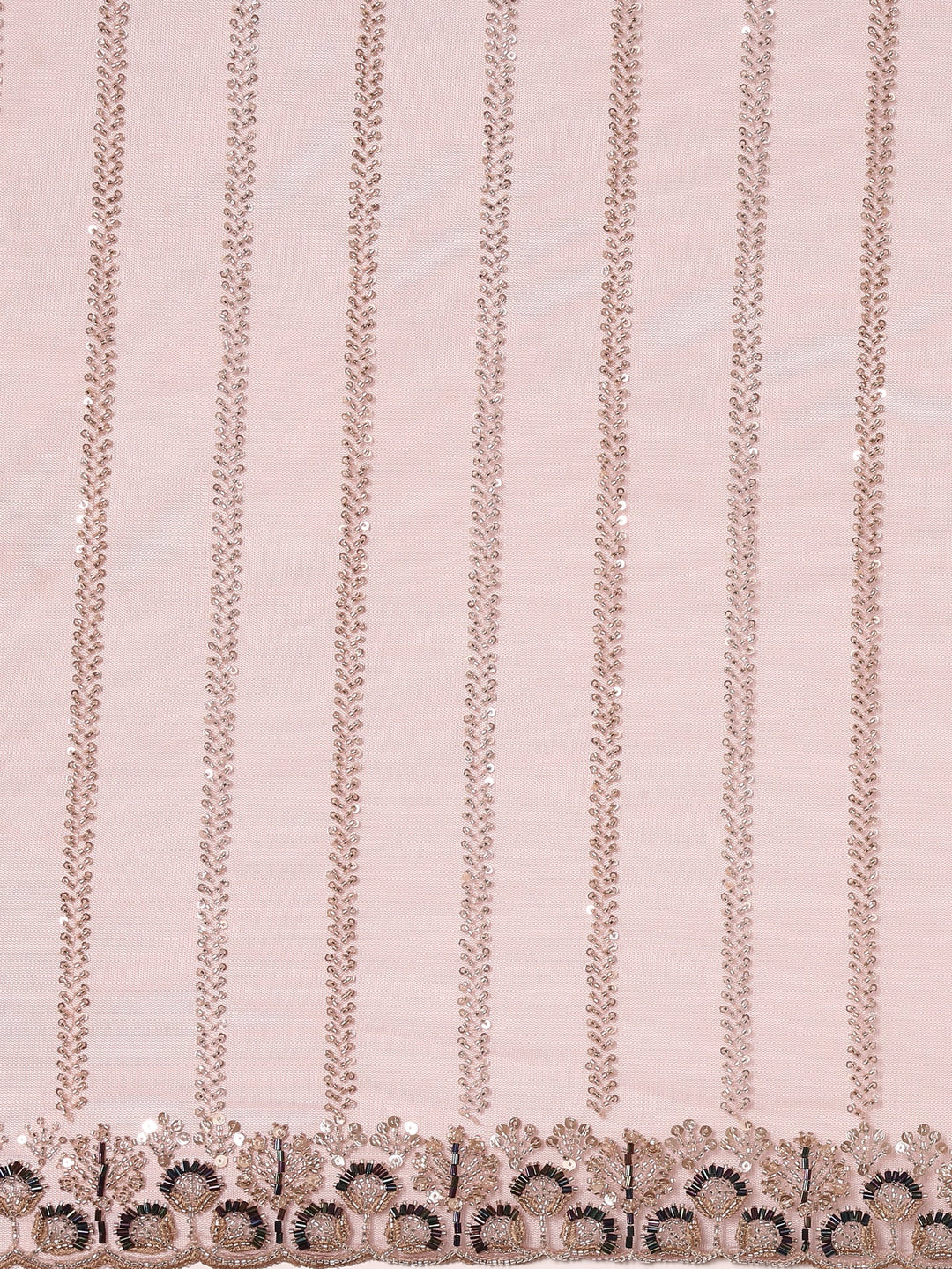 Neerus Pink net embroidered saree - detail view 2