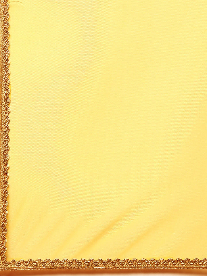 Yellow georgette embroidered peplum and palazzo Three piece set