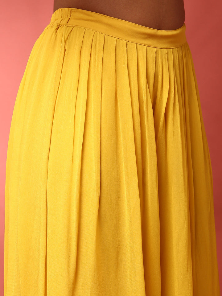 Neerus Yellow Georgette Embroidered Suit Set - detail view 4