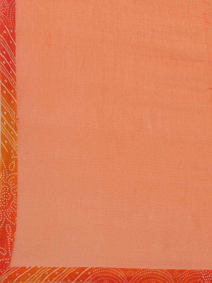 Neerus Orange Chinon Printed Suit Set - detail view 5