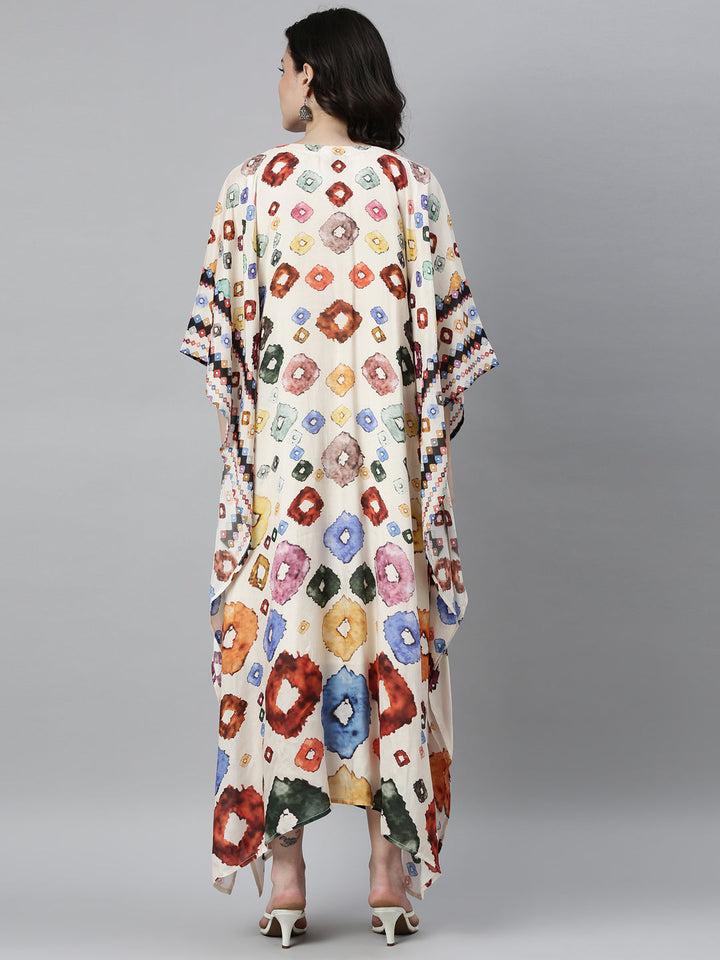 Neerus Beige satin solid kurti - detail view 2