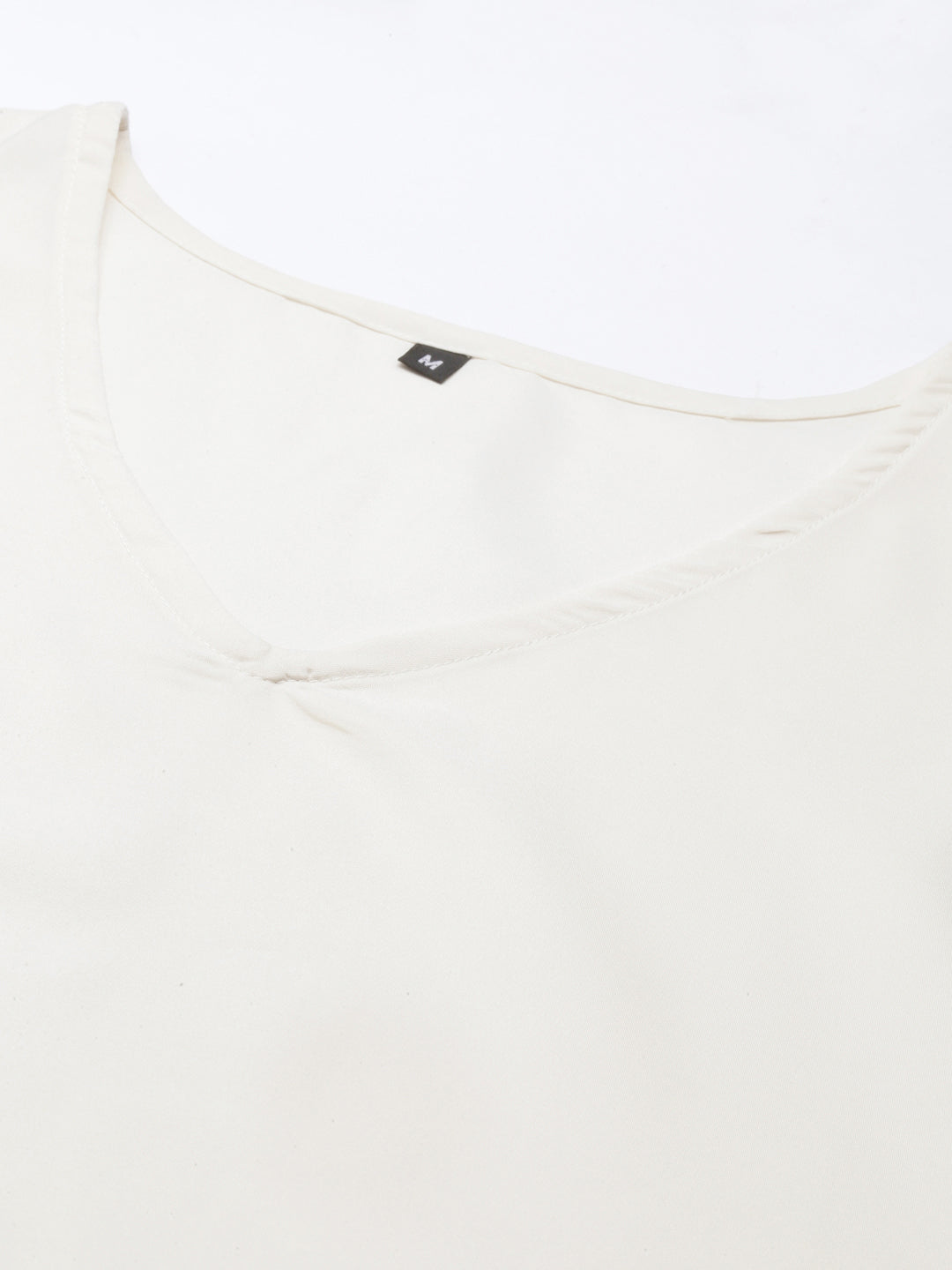 Neerus Beige satin solid kurti - detail view 4