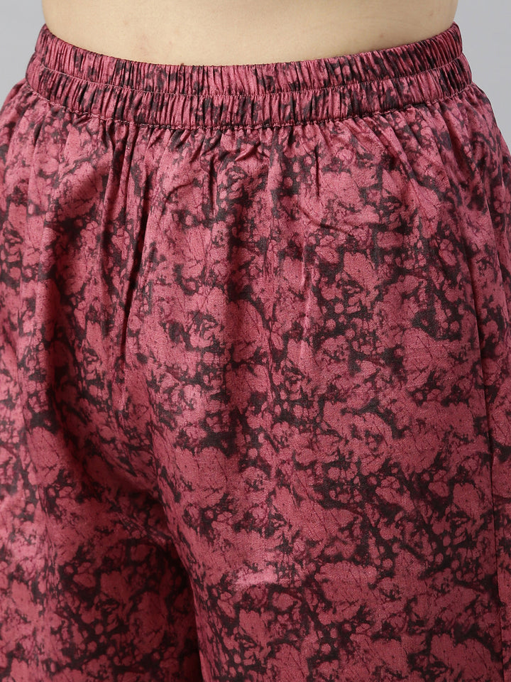 Neerus Pink cotton printed suit set - detail view 4