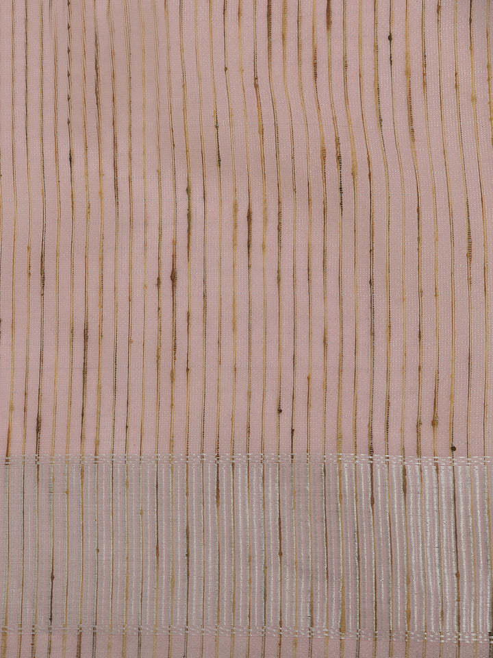 Neerus Pink tissue woven saree - detail view 1