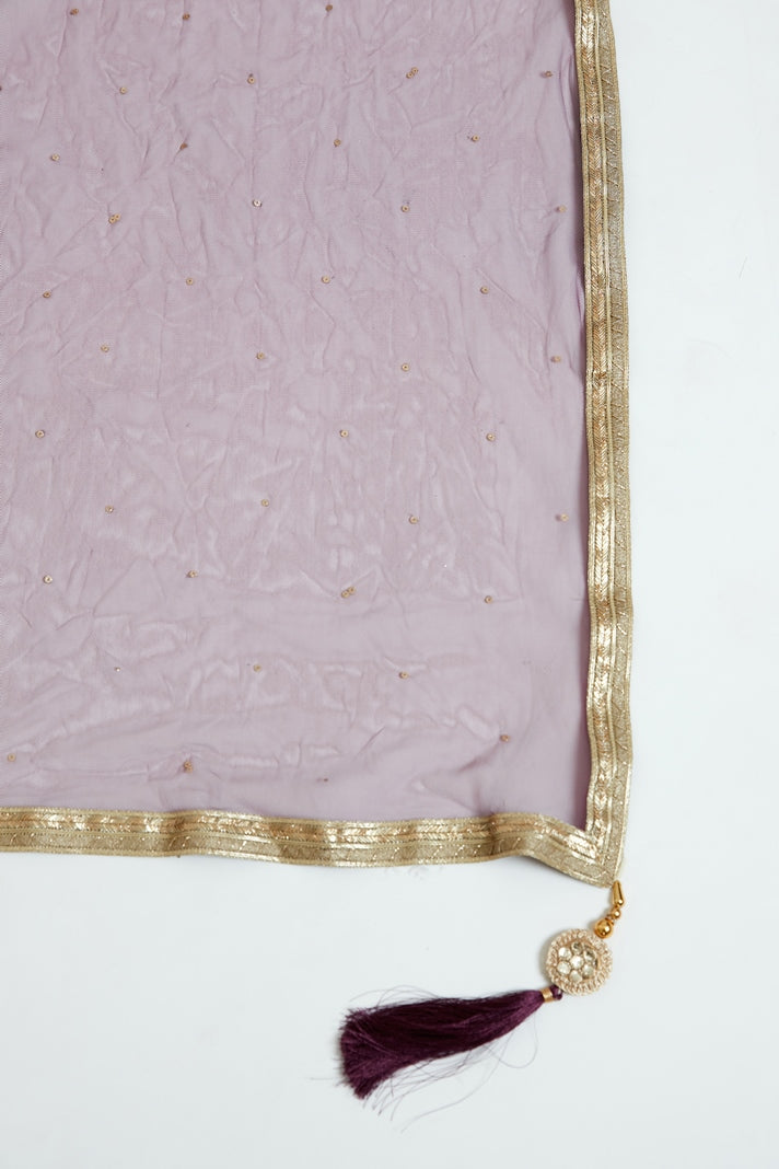 Neerus Maroon Banarasi woven dress - detail view 2
