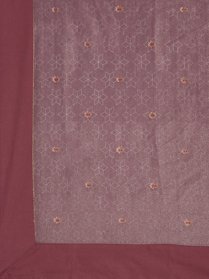 Lavender Banaras Silk Anarkali Set