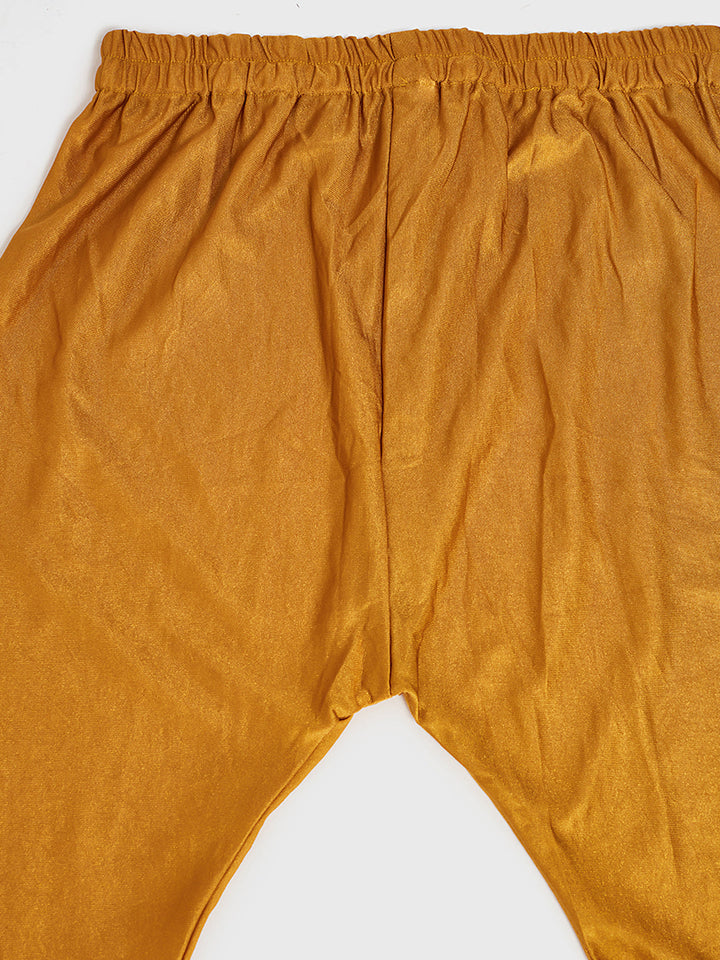 Neerus Yellow silk Anarkali suit set - detail view 1