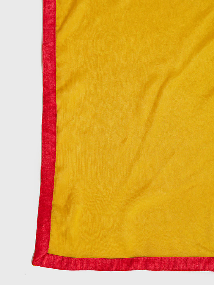 Neerus Yellow georgette anarkali suit set - detail view 3
