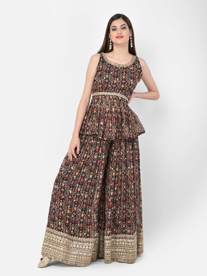 Neerus Multi georgette printed lehenga choli set - detail view 6