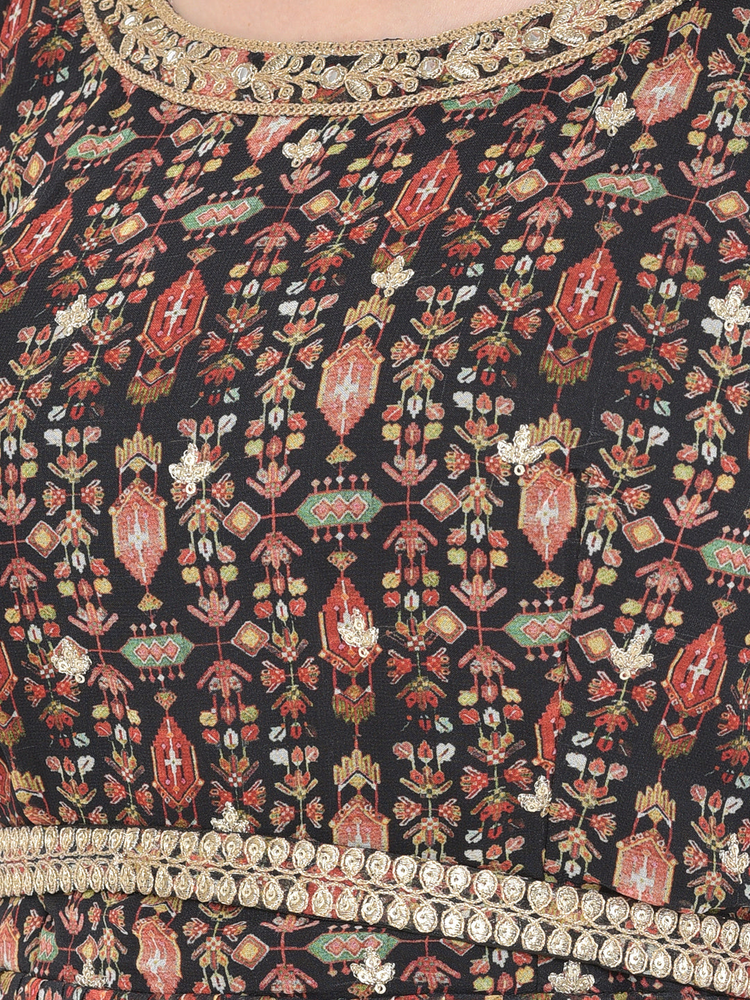 Neerus Multi georgette printed lehenga choli set - detail view 5