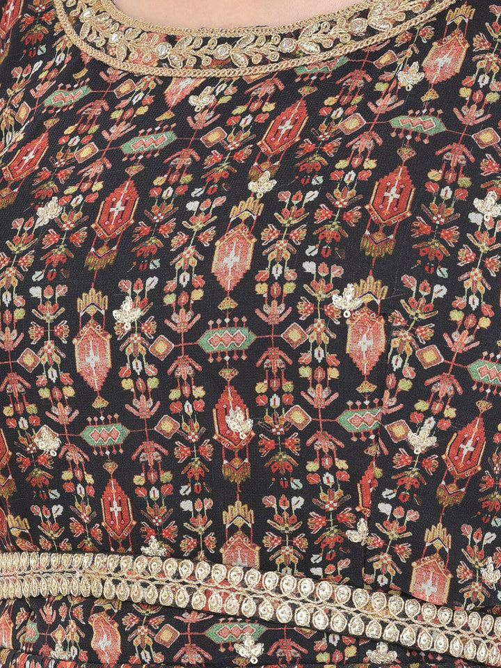 Neerus Multi georgette printed lehenga choli set - detail view 5