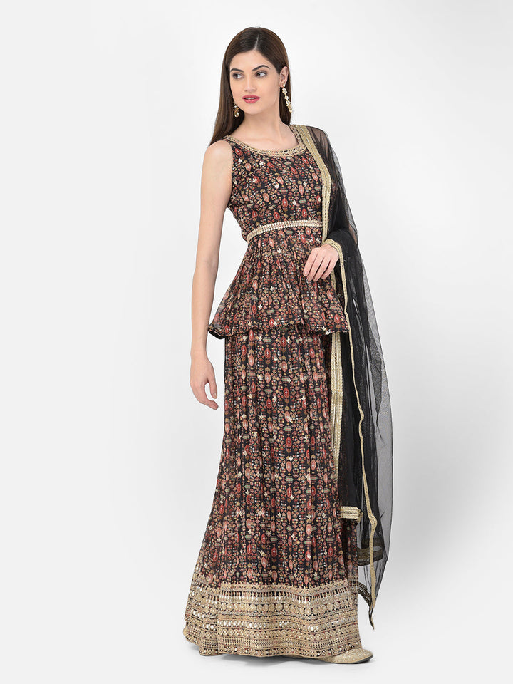Neerus Multi georgette printed lehenga choli set - detail view 1