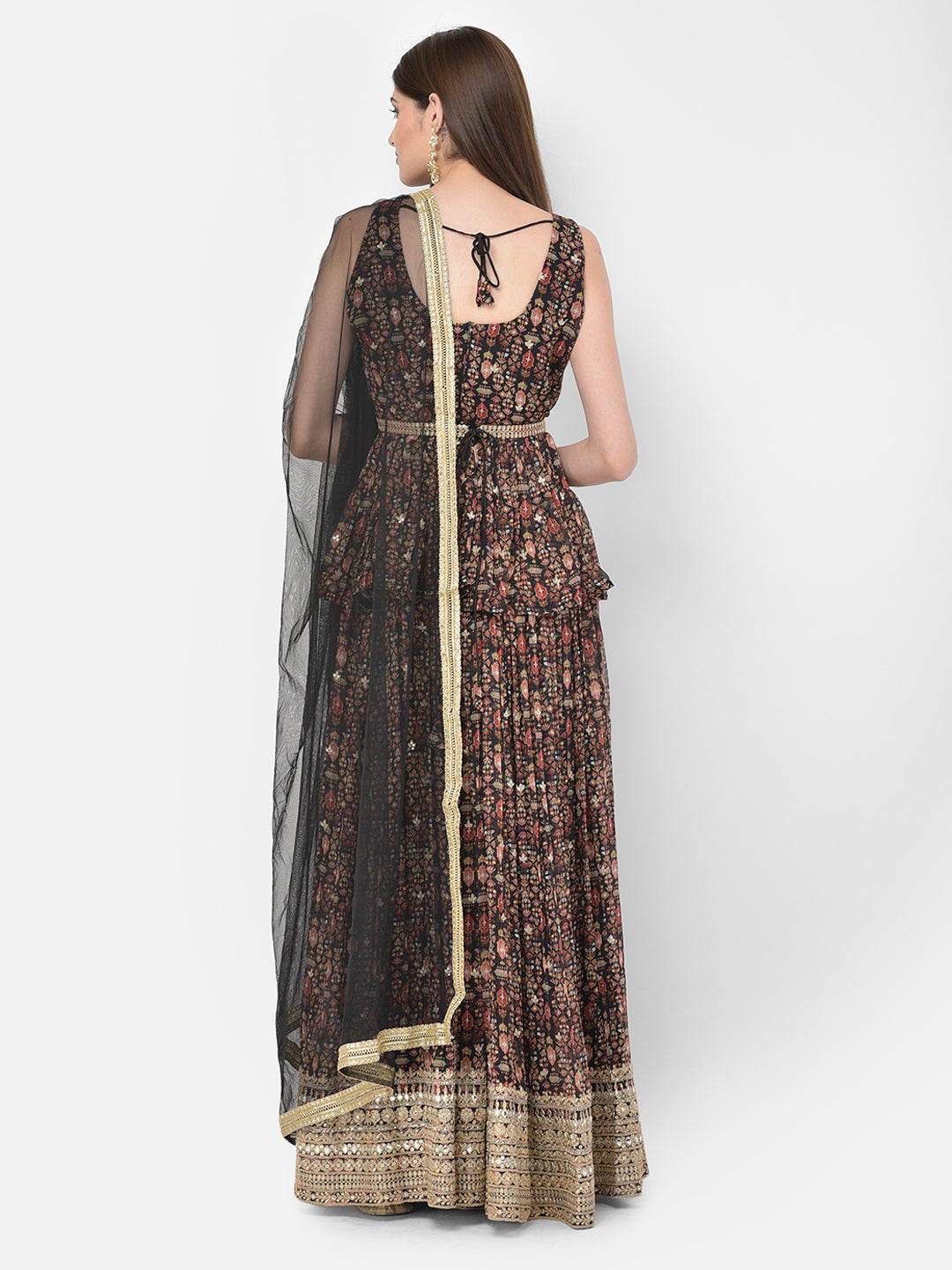 Neerus Multi georgette printed lehenga choli set - detail view 2