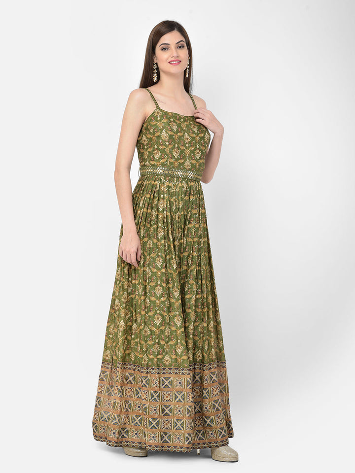 Neerus Multi georgette printed gown - detail view 1